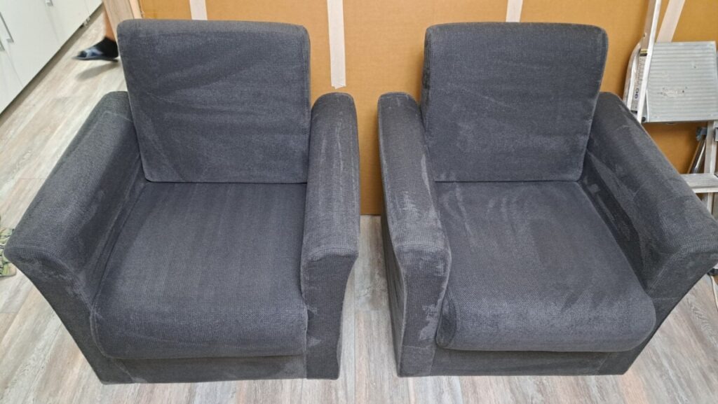 inainte si dupa curatare cu aburi igienizare fotolii canapele saltele tapiterie